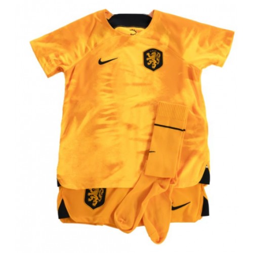 Maillot de foot Pays-Bas Domicile enfant Monde 2022 Manches Courte (+ pantalon court)